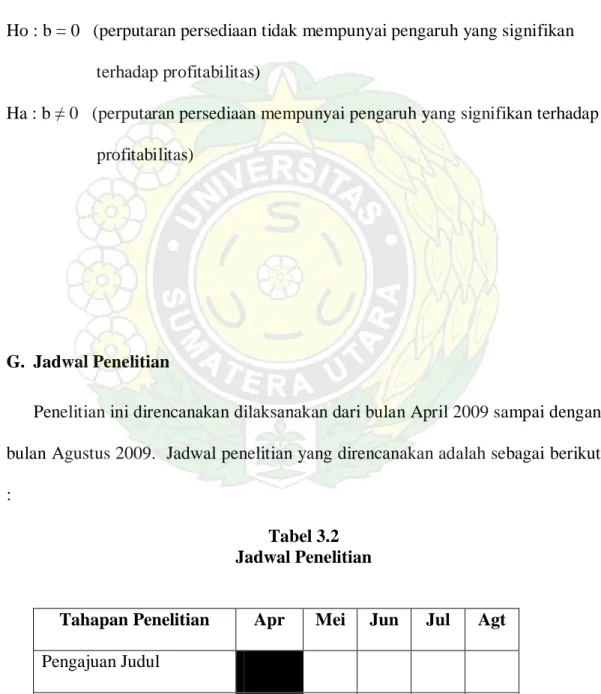 Tabel 3.2  Jadwal Penelitian 