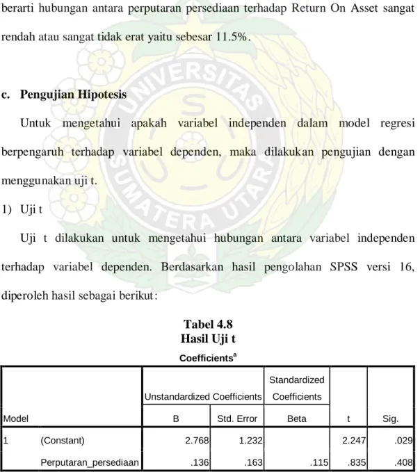 Tabel 4.8  Hasil Uji t 