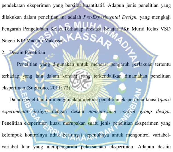 Tabel 3.1 Desain Penelitian