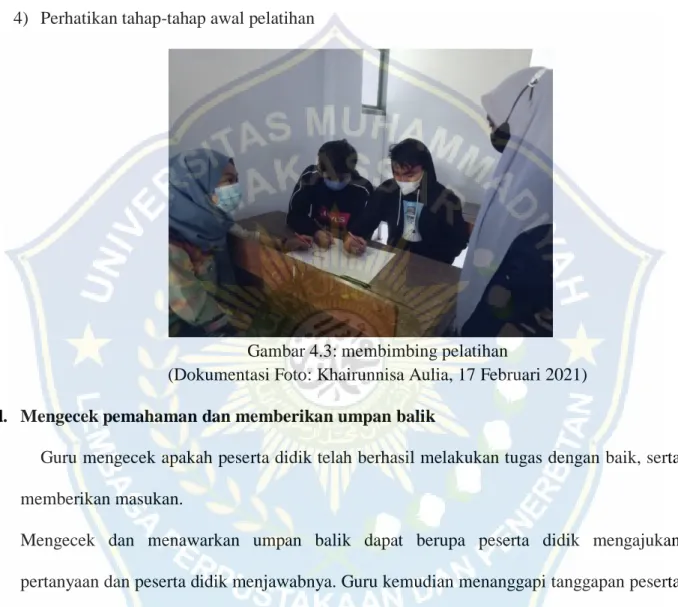 Gambar 4.3: membimbing pelatihan 