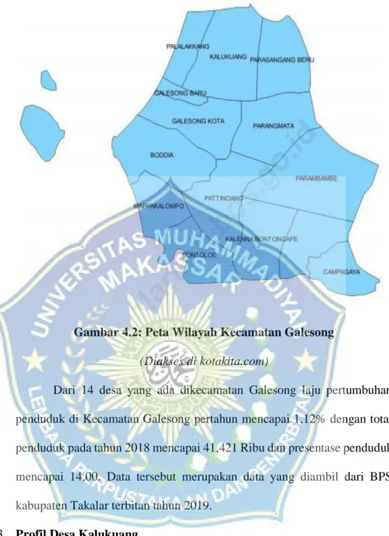 Gambar 4.2: Peta Wilayah Kecamatan Galesong  (Diakses di kotakita.com) 