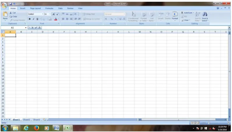 Gambar 4.2 Tampilan Lembar Kerja Microsoft Excel 