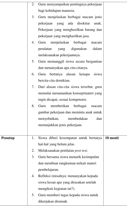 gambar pekerjaan dan meminta anak untuk 