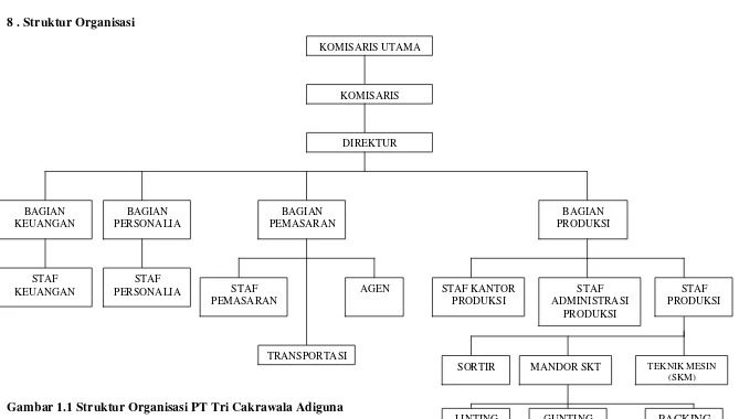 Gambar 1.1 Struktur Organisasi PT Tri Cakrawala Adiguna