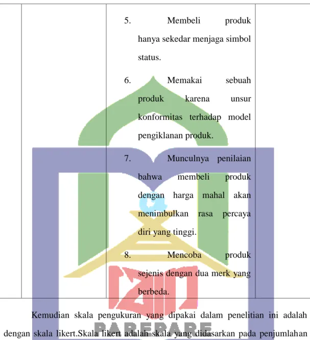 Tabel 4: Bobot Nilai Jawaban Responden: 67                                                  