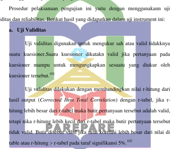 Tabel 17: Hasil Uji Validitas Variabel Independen (X 1 ) 