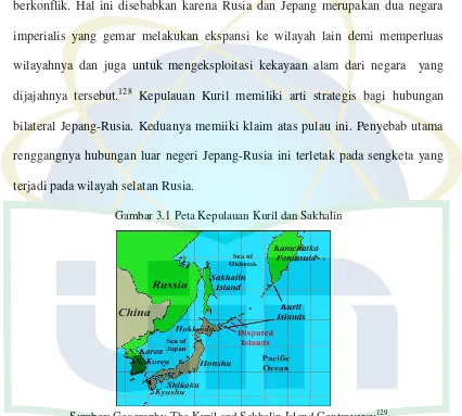 Gambar 3.1 Peta Kepulauan Kuril dan Sakhalin 