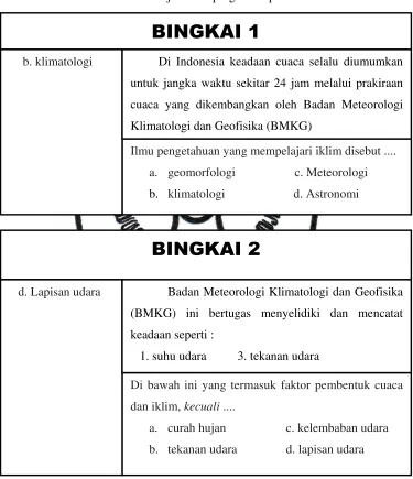 Tabel 3. Contoh  Model Pembelajaran Terprogram Tipe Linier 
