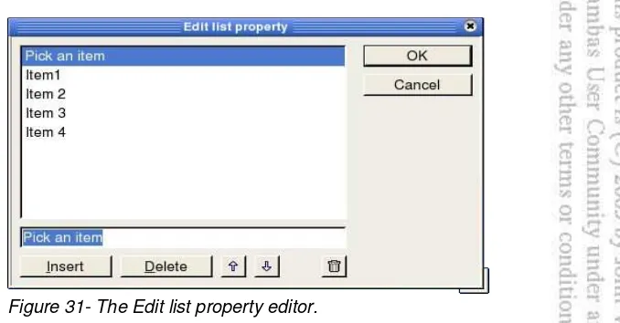 Figure 31- The Edit list property editor.