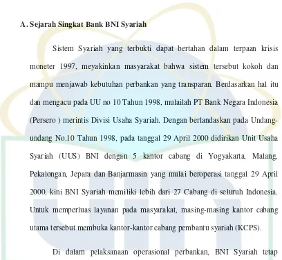 GAMBARAN UMUM TENTANG BANK BNI SYARIAH 