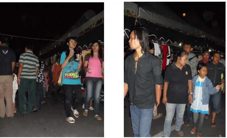 Gambar 4.6. Kondisi Pejalan Kaki Kawasan Pasar Malam Ngarsopuro Pada Pukul 