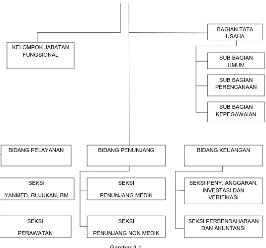Gambar 3.1                   Struktur Organisasi RSUD Kab. Sukoharjo 