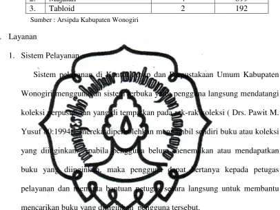 Tabel 6. Jumlah serial cetak 