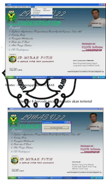 Gambar 8 barcode secara otomatis akan terinstal 