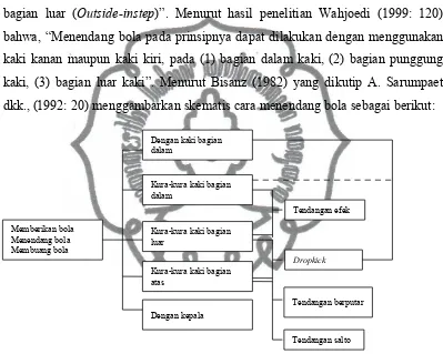 Gambar 1. Skematis Bagian-Bagian kaki untuk Menendang Bola