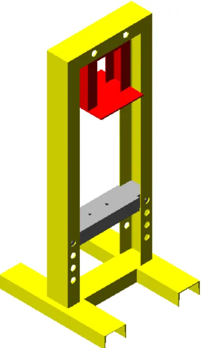 Gambar 3.4 Desain dudukan silinder hidrolik 