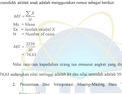 tabel. Prosentase tersebut merupakan tahap kedua setelah pentabulasian seluruh data 