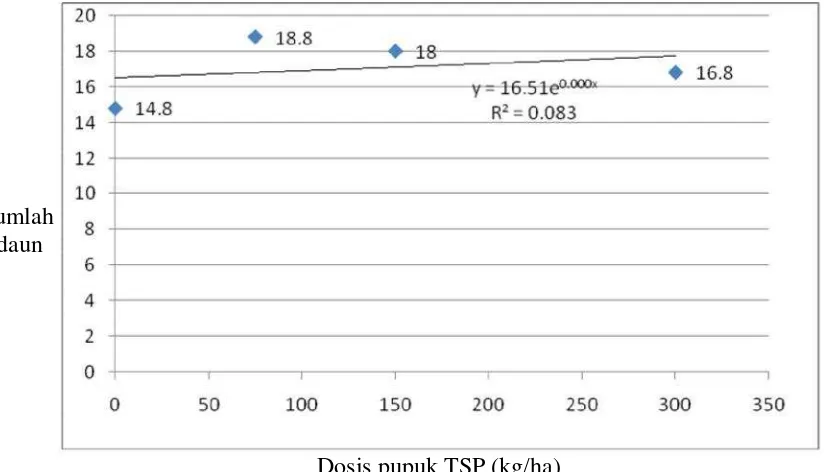 Tabel 2. Rata-rata jumlah daun tanaman R.verticillata pada pemberian variasi pupukfosfat (TSP) setelah 10 minggu setelah tanam.