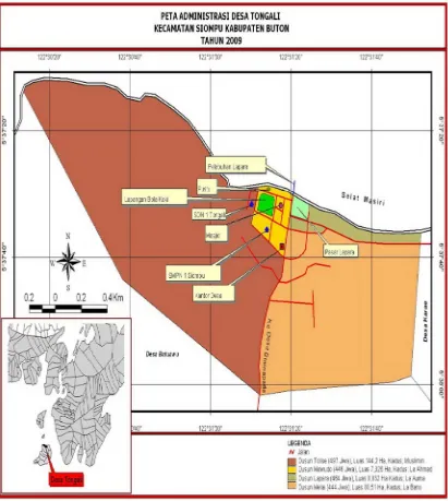 Gambar 5. Peta Lokasi Penelitian Desa Tongali 