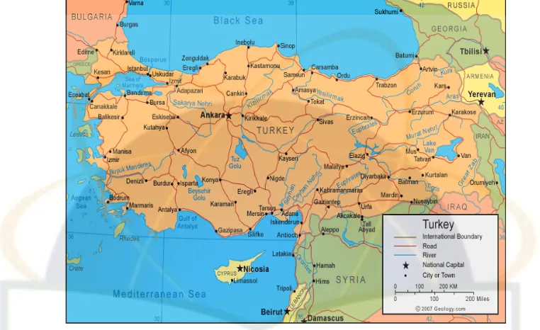 Gambar 4.5 : Peta Selat Boporus batasan antara laut hitam dan Laut Marmara bawah.antara dua teluk tersebut terdapat pemisahan antara air laut bagian atas yang dimana menemukan batas yang melintang horizontal ini yaitu pada kawasan di berasal dari laut hita