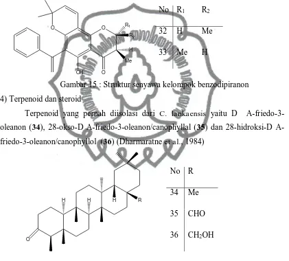 Gambar 15 : Struktur senyawa kelompok benzodipiranon 