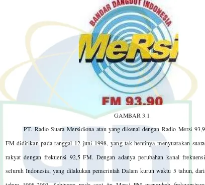 GAMBAR 3.1 PT. Radio Suara Mersidiona atau yang dikenal dengan Radio Mersi 93,9 