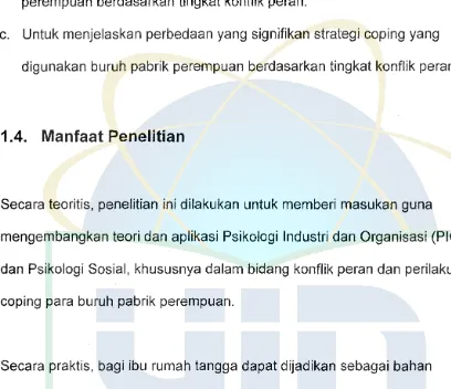 gambaran tingkat konflik peran yang dialami buruh pabrik dan strategi 