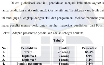 No  Tabel 3 Pendidikan  Jumlah  