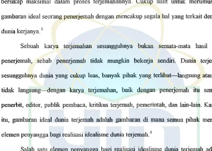 gambaran ideal seorang penerjemah dengan mencakup segala ha! yang terkait dengan 