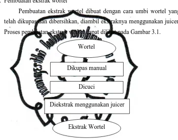 Gambar 3.1. Diagram alir pembuatan ekstrak wortel 