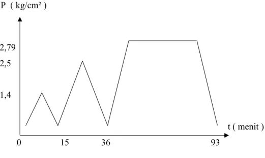 Gambar 4.1 Grafik proses tripple peak