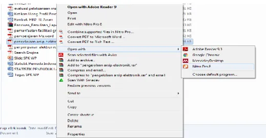 Gambar 3.1 Cara pertama utuk membuka dokumen menggunakan  Nitro  Pro 8 