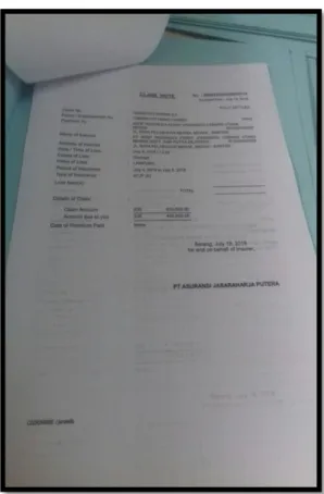 Gambar Hasil Cetak Klaim Note dapat dilihat pada Gambar 3.6 berikut ini  : 