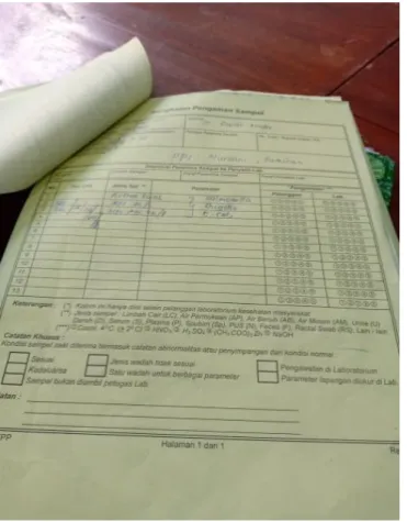 Gambar 3.15 : kertas data pengaman sampel  