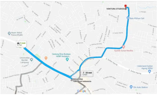 Gambar 1.1 Denah Lokasi Perusahaan  Sumber : https://maps.google.co.id/ 