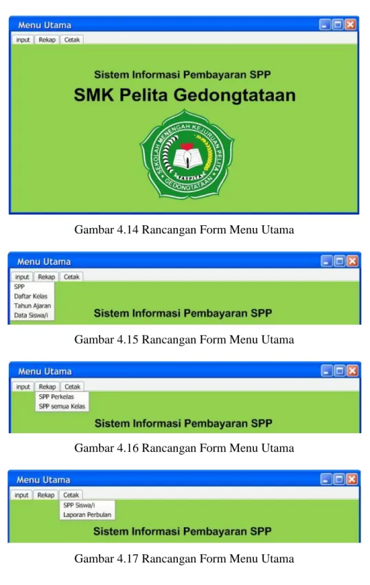 Gambar 4.14 Rancangan Form Menu Utama 