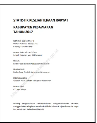 Gambar 3.3 Data Buku Statistik Kesejahteraan Rakyat Kabupaten Pesawaran  Tahun 2017 (Pesawaran, 2020) 