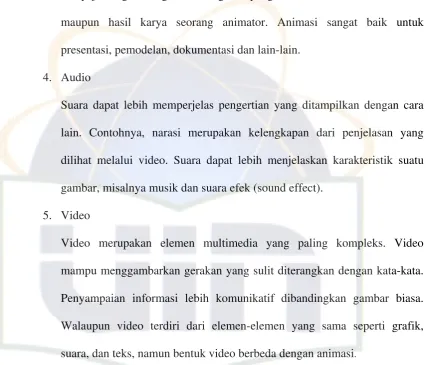 gambar, misalnya musik dan suara efek (sound effect). 