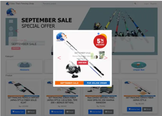 Gambar 4.15 Tampilan Halaman Menu Utama Web Pelanggan 