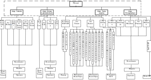 Gambar 2.3. Struktur Organisasi PTPN II. Pabrik Gula Sei Semayang 