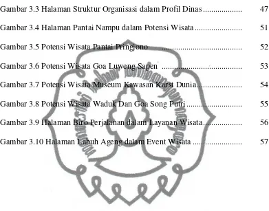 Gambar 3.3 Halaman Struktur Organisasi dalam Profil Dinas ...................  