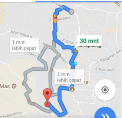 Gambar 1.1 Skema Balai POM Bandar Lampung dengan  Google Maps