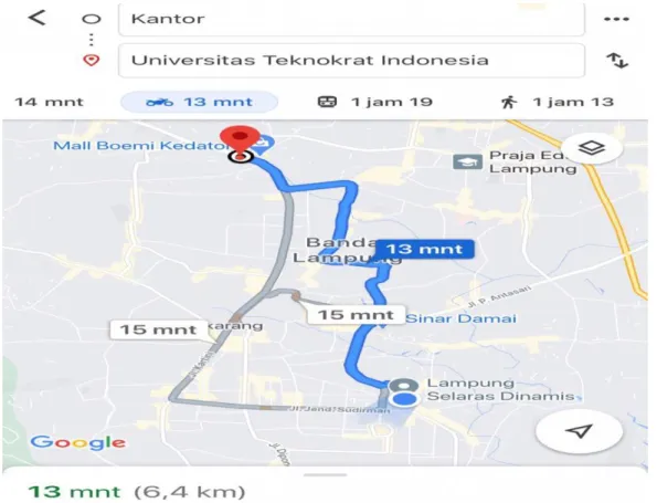Gambar 1.1 Denah Lokasi CV.Lampung Selaras Dinamis  (Sumber : Google Maps, 2020) 