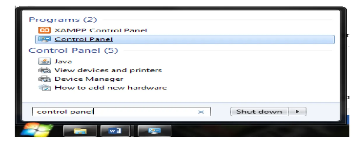 Gambar 3.15 Membuka contol panel 