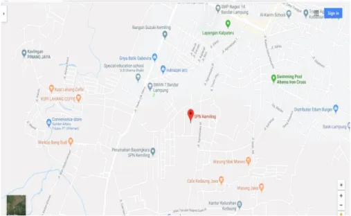 Gambar 1. 1 Denah Lokasi SPN Polda Lampung (Google Maps, 2019) 