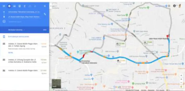 Gambar 1.1 Denah dari Universitas Teknokrat Indonesia ke PT GMS   (Sumber : Google Maps, 2019) 
