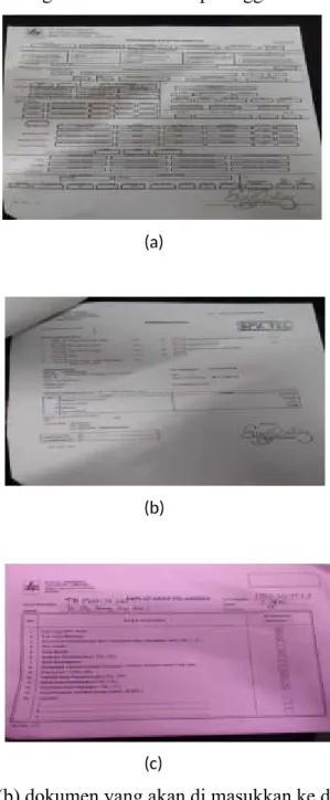 Gambar 3.2 (a),(b) dokumen yang akan di masukkan ke dalam amplop arsip dan (c) Amplop arsip pelanggan yang sudah di ceklis pada PT PLN (Persero)