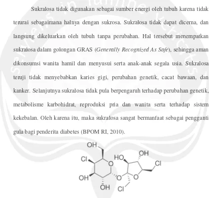 Gambar 5. Struktur Kimia Sukralosa (Sumber : deMan, 1997)