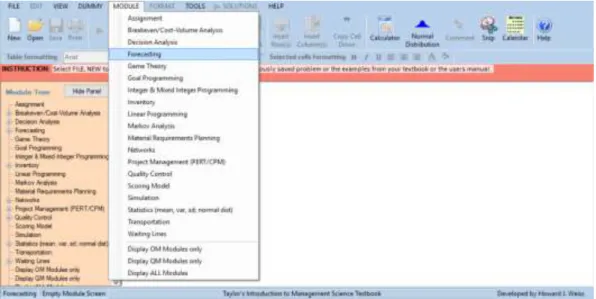 Gambar 2.2 Tampilan Module – Forecasting 