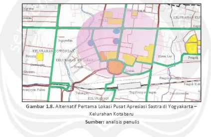 Gambar 1.8. Alternatif Pertama Lokasi Pusat Apresiasi Sastra di Yogyakarta –  